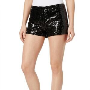 Express Cotton Blend Black Stretch Shorts Sequin Women Size 4